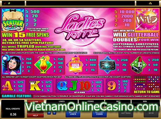 Ladies Nite Slot - Payline